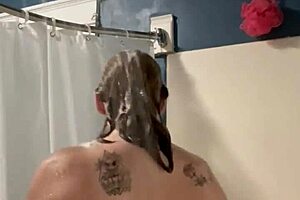 A hot shower with a homemade video of an amateur couple