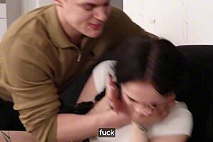 Slut teen gets punished and fucked in group sex scene