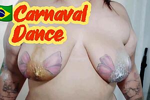 Big tits housewife Mary's Brazilian carnival dance and more