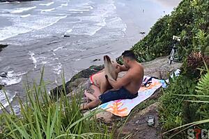 Big tits blonde gets humiliated and fucked on beach