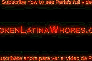 Young Latina amateur Perla in a rough threesome with gay action