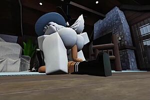 Dominant furry seduces catboy girlfriend at home