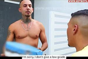 Anal sex with a delivery boy in front of my girlfriend