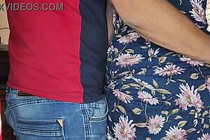 Petite wife cheats with friend while he works next door