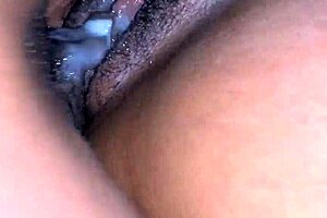 Pretty ebony girlfriend has great first time sex with friend
