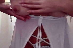 Skinny blonde gets her ass fucked hard in bedroom