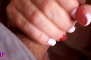 Close up of an amateur girlfriend giving a detailed blowjob and getting a facial