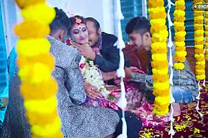 Indian wife's first gangbang experience with four husbands