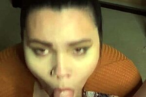Compilation of great blowjobs with cum on face and tongue