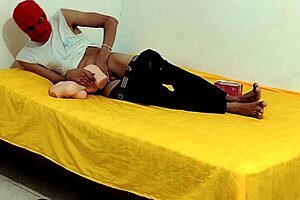 A doll is being abused by a single man who does not have sex for days