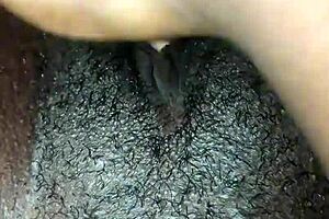 Small bosomed black beauty gets off alone