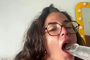 Hot tattooed brunette's wild solo pleasure journey with toys