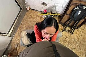Stepmom's deepthroat skills catch her stepson off guard