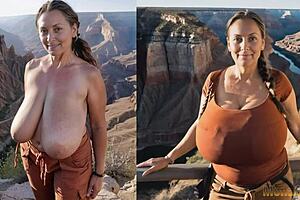 Mom goes naked hiking in her backyard