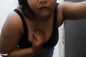 Small boobed Indian GF gets it good from behind
