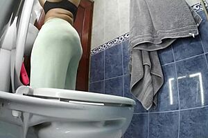 Step son’s perverted act in the bathroom with a cam