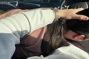 Self-made video of a hot brunette showing off her skills as a blowjob tease