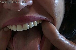 Dirty talking stepmother gets cum in mouth from her son