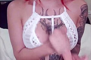 Beautiful blonde guiding her hands during masturbation