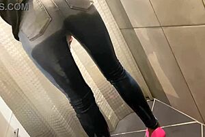 Desperate Pee in Jeans, Then Blowjob