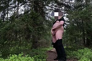 Chubbykaot got fucked outdoors by a horny trainer in the woods
