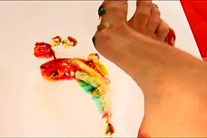Foot fetish and hard fucking with a happy ending, just great