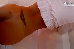 A hot blonde is fucking and sucking with a man