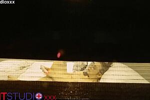 you catch your neighbour flashing and masturbating for the first time, her huge big tits and ass on display