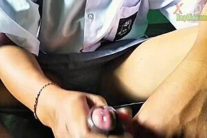 Nagging girlfriend gets fucked in a hurry before leaving for school