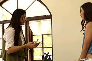 Hot lesbian MILF seduces her friend’s teen son