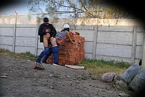 Mexican amateur flashing and having sex at work on security cameras