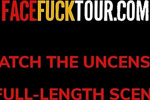 big tits latina mouth stuffed with big cock in upside down face fuck