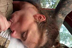 Slut sucking dick like she’s starving for it?