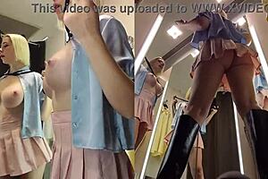 Hidden Camera Catches Juicy Pussy Upskirt in Dressing Room 👀