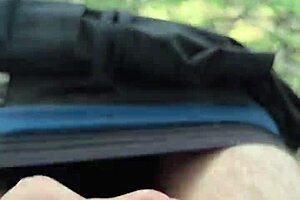 Dick Flash Under Pants Outdoors Waiting For Viewers