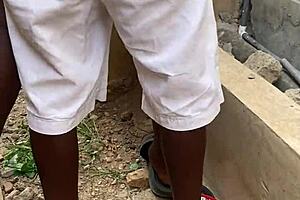 he slammed me with a quick hot outdoor bang session. shaved pussy dripping wet after big black cock.