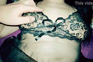 In this close-up POV, the skinny wife gets her big ass fucked hard in doggy style