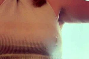 Gym Workout at Times Square with Hard Nipples and Sweaty Pussy