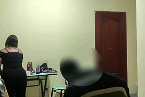 Harassing maid with blowjob and anal