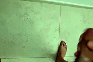 Damn, amateur handjob with huge cumshot from massive cock explosion