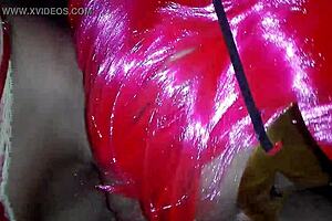 latina wife gives a wild blowjob and gets a huge load.