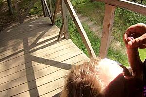 black lynn films vicky sixxx sucking cock in public place, moaning loudly, cum in mouth