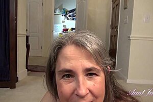 auntjudys - your 50yo busty full-bush step-mom grace jacks you off pov