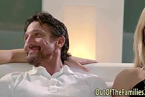 stepmom spies on teen banging and catches a cumshot load