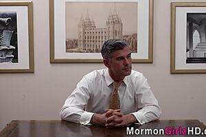 Young Mormon teen gets wild with bishop in hardcore session