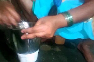 Indian Sexy Aunty Cleaning Plate in Steamy Outdoor Video