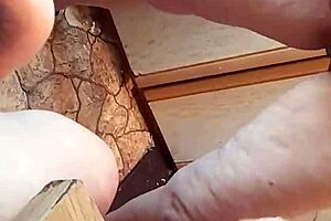 Three girlfriends get off together in hostel kitchen close-up