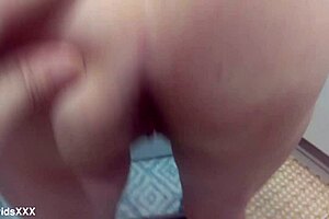 bathroom fun with a mature lady in super close-up view
