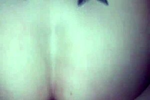 redhead girlfriend riding dick rough, homemade tattooed ass with friend cock.