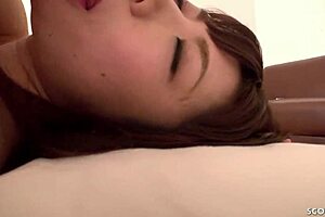 Japanese Teen With Saggy Tits Grinds For Creampie